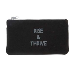 Rise & Thrive Makeup Bag, Black Makeup Bag, Pencil Case, Inspirational Gift